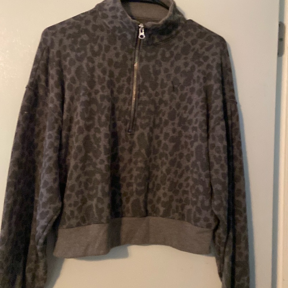 Cropped Animal Print Sweatshirt